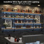 Modern Wall-Mounted Wine Rack with LED Lights
