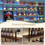 Modern Wall-Mounted Wine Rack with LED Lights