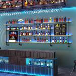 Modern Wall-Mounted Wine Rack with LED Lights