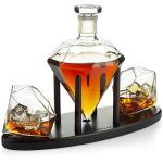 Diamond Whiskey Decanter with Two Glasses Set