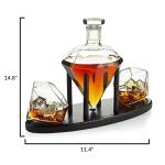 Diamond Whiskey Decanter with Two Glasses Set