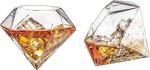 Diamond Whiskey Decanter with Two Glasses Set