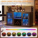 LED Wine Cabinet with Glass Shelves and Wine Rack