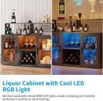 LED Wine Cabinet with Glass Shelves and Wine Rack