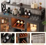 LED Wine Cabinet with Glass Shelves and Wine Rack