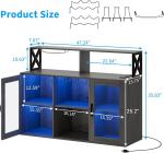 LED Wine Cabinet with Glass Shelves and Wine Rack