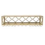 Wall-Mounted Metal Wine Rack with Glass Holder