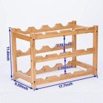 Bamboo 3-Tier Wine Rack for 12 Bottles