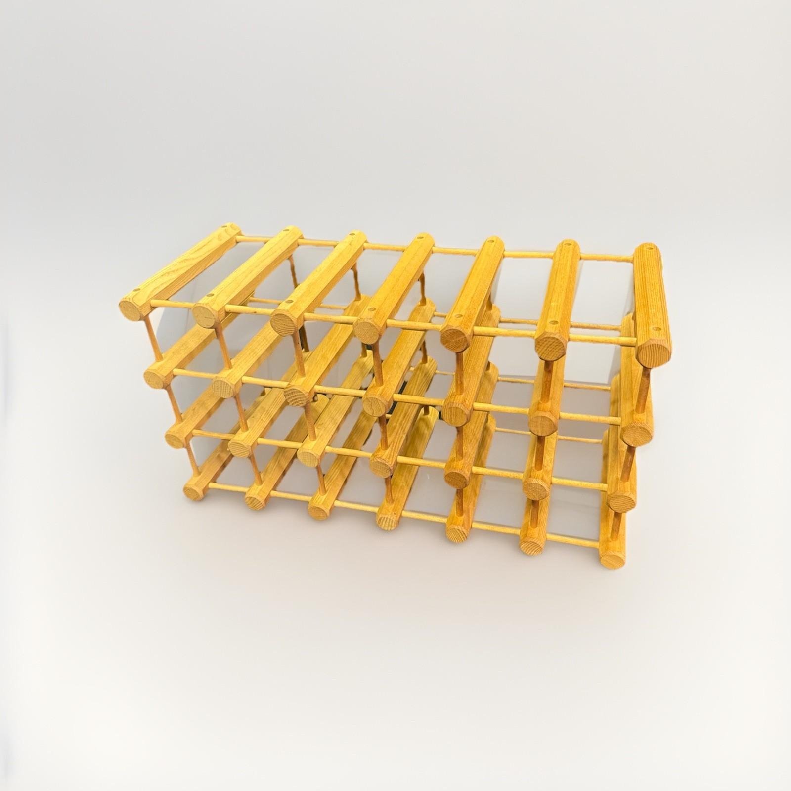 24-Bottle Freestanding Solid Wood Wine Rack