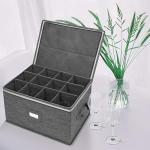 Wine Glass Storage Cases for 12 Glasses - Grey
