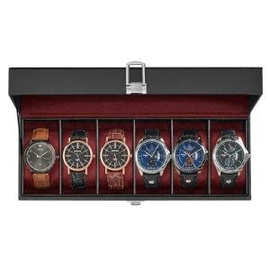 6-Slot Watch Box with Glass Lid and Removable Pillows