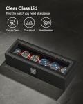 6-Slot Watch Box with Glass Lid and Removable Pillows