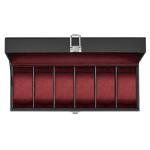 6-Slot Watch Box with Glass Lid and Removable Pillows