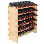 48-Bottle Stackable Bamboo Wine Rack Display