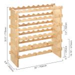 48-Bottle Stackable Bamboo Wine Rack Display