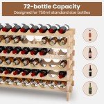 72-Bottle Stackable Modular Wine Rack System