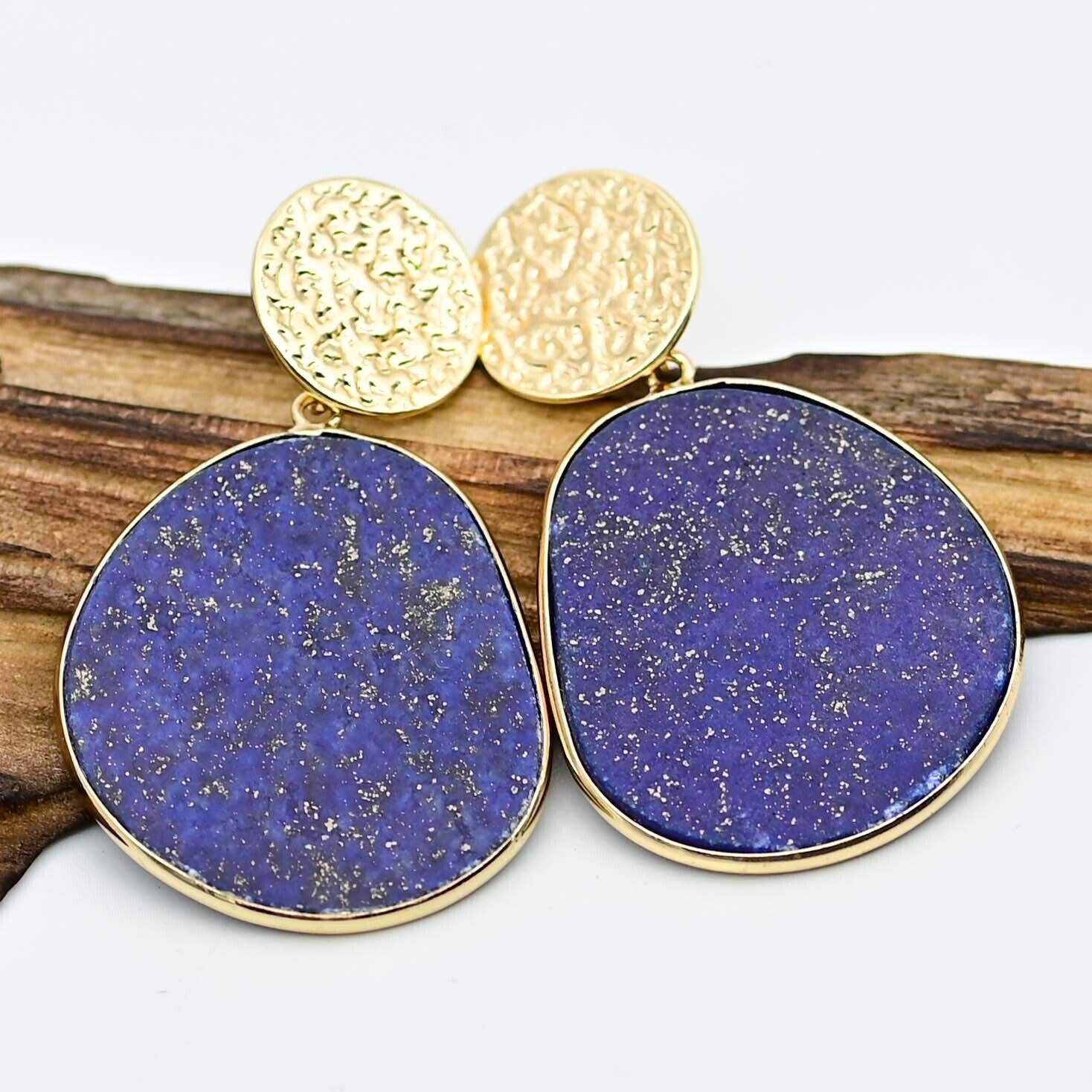 Lapis Lazuli Gemstone Women's Dangle Earrings
