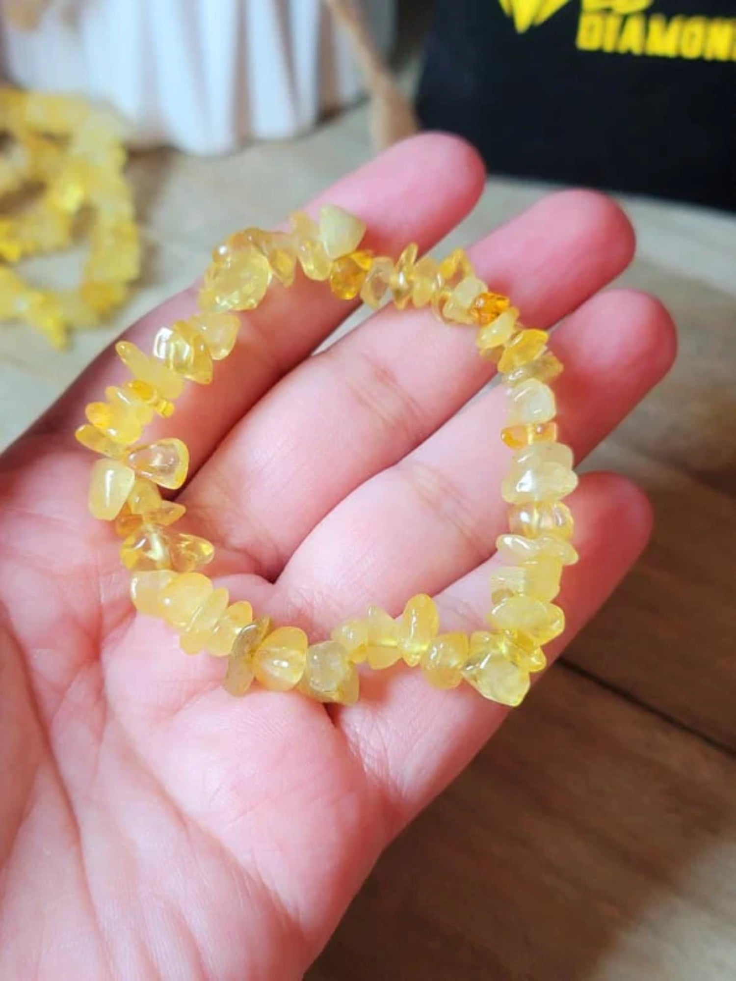 Handmade Citrine Crystal Stretch Bracelet