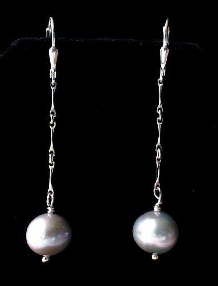 Natural Pearl Solid Sterling Silver Moon Earrings