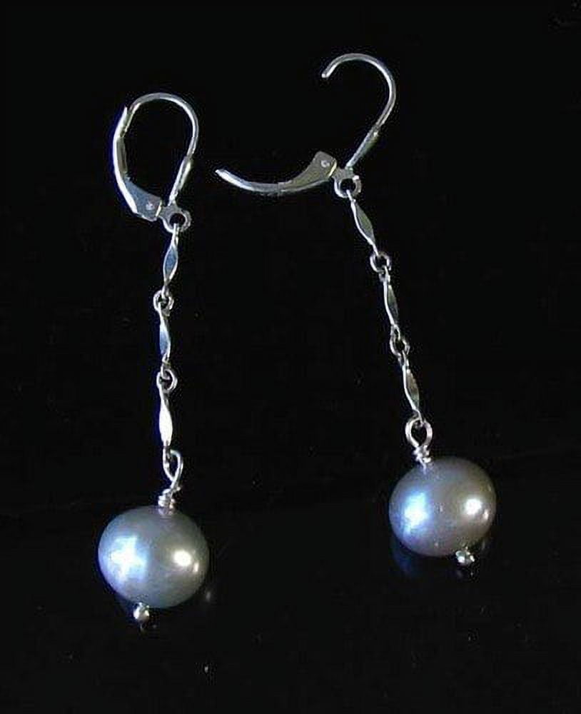 Natural Pearl Solid Sterling Silver Moon Earrings