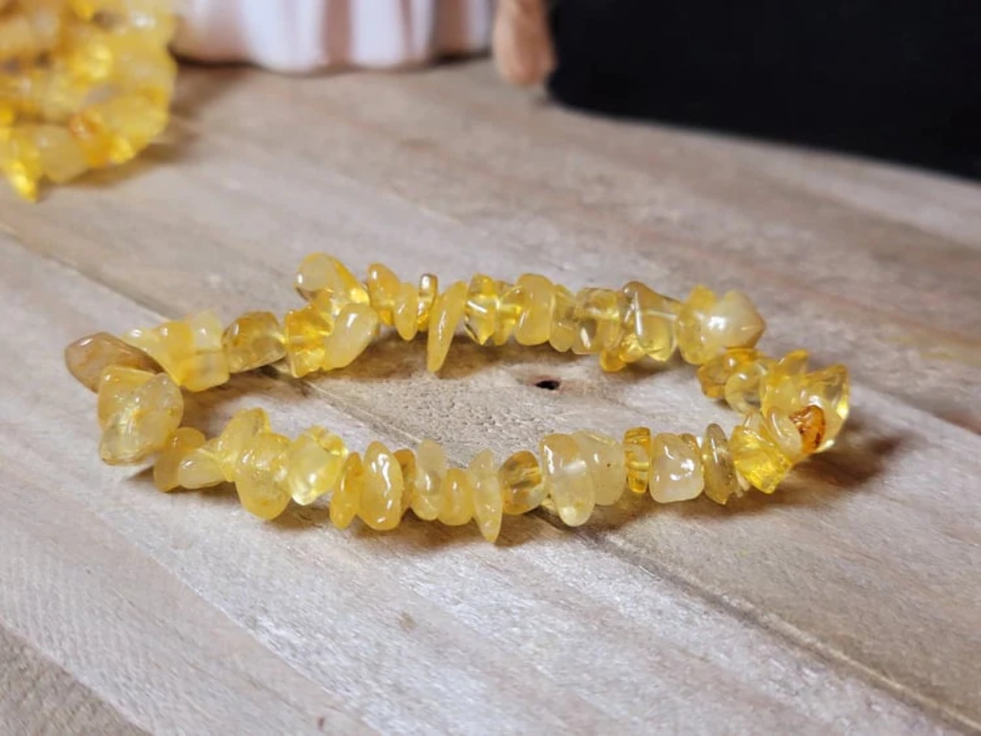 Handmade Citrine Crystal Stretch Bracelet