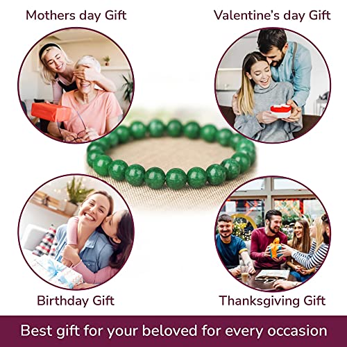 8mm Crystal Vibe Beaded Jade Bracelet - Luck & Wealth