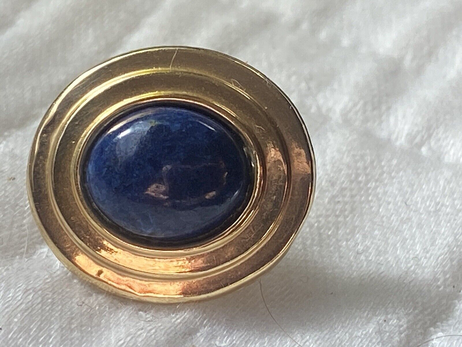 Solid 14k Vintage Lapis Lazuli Cabochon Earrings 2g