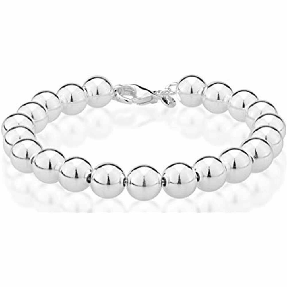 Handmade 925 Silver Bead Ball Chain Bracelet