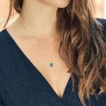 Elegant Green Malachite & Sapphire Pendant Necklace