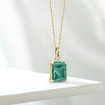 Elegant Green Malachite & Sapphire Pendant Necklace