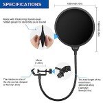 Aokeo Dual-Layer Pop Filter for Blue Yeti