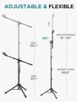 Adjustable Tripod Boom Mic Stand with Clips
