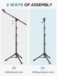 Adjustable Tripod Boom Mic Stand with Clips