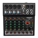 6-Channel DJ Audio Mixer with 16 Effects