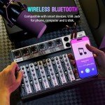 BAXS 6-Channel Professional Audio Mixer with Bluetooth
