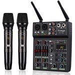 Dual Wireless Microphone Audio Mixer with Bluetooth