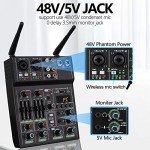 Dual Wireless Microphone Audio Mixer with Bluetooth