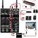 Dual Wireless Microphone Audio Mixer with Bluetooth