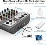 Aveek 5-Channel USB Bluetooth Audio Mixer