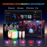 Portable Bluetooth Karaoke Microphone with 2 Mics