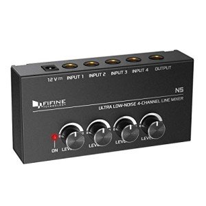 FIFINE Low-Noise 4-Channel Audio Mixer N5