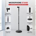 Heavy Duty Adjustable Microphone Stand with Compact Base