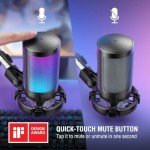 FIFINE USB Gaming Microphone with Boom Arm & Filter