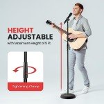 Heavy Duty Adjustable Microphone Stand with Compact Base