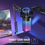 FIFINE USB Gaming Microphone with Boom Arm & Filter
