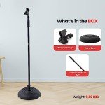 Heavy Duty Adjustable Microphone Stand with Compact Base