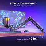 FIFINE USB Gaming Microphone with Boom Arm & Filter