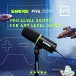 Shure MV6 USB Microphone for Gamers and Streamers