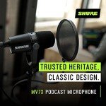 Shure MV7X XLR Microphone for Podcasts and Recording