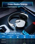 Vakedy Wireless Gaming Headset with Microphone - White
